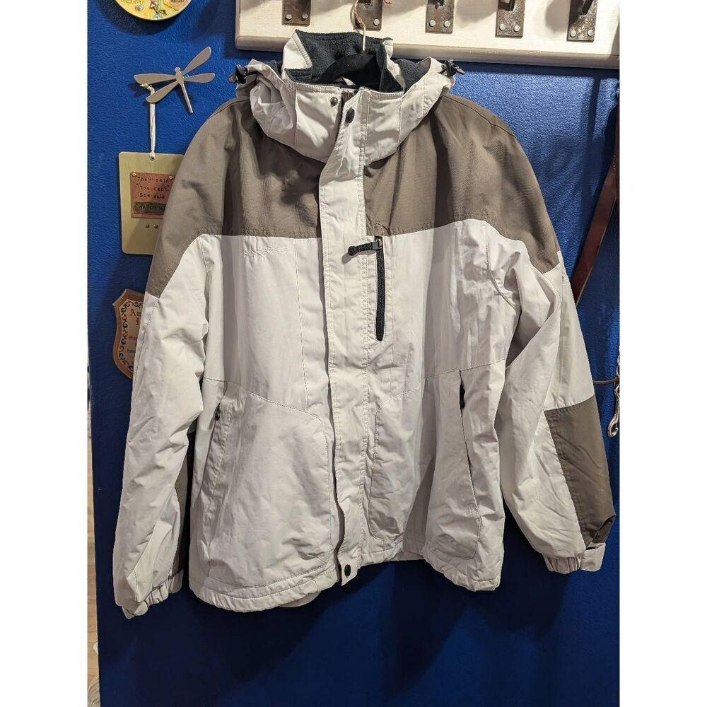 ZeroXposur Men’s Large Ski Jacket Winter Coat Removable Hood Gray Colorblock - Picture 1 of 16
